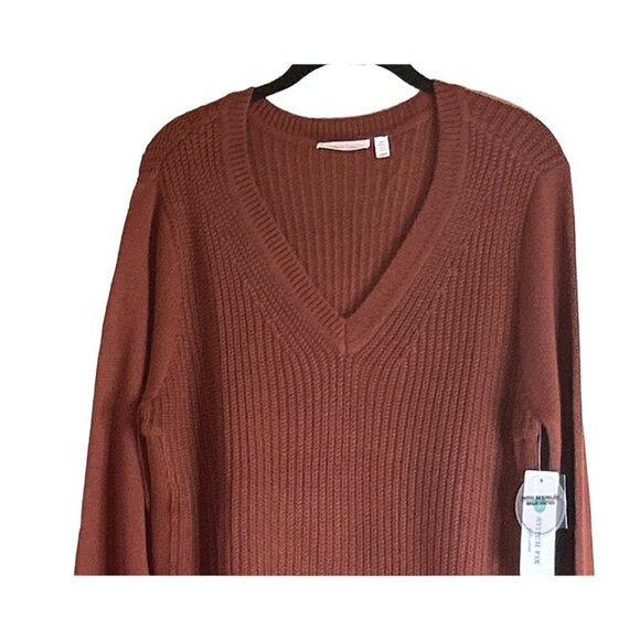 R D Style Women's Josslyn V Neck Sweater Rust Size Large NWT - Picture 5 of 9